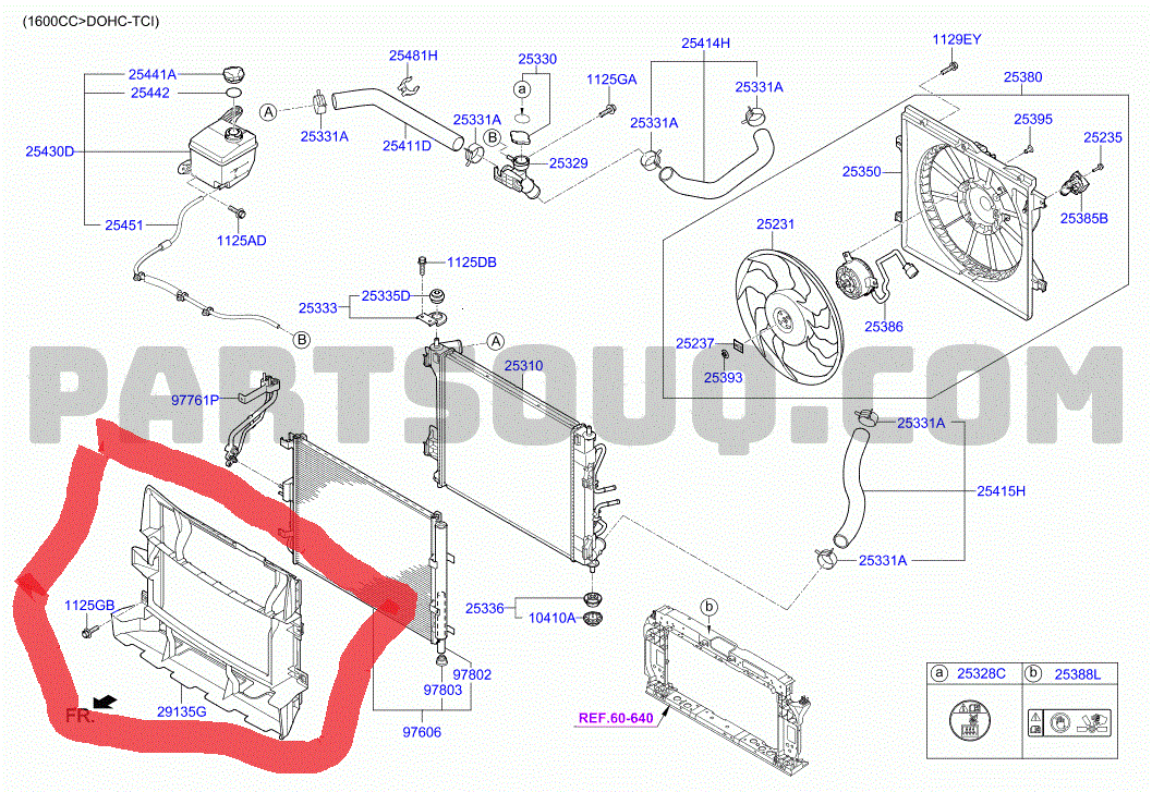 CADRE ARMATURE AVANT CRETA  REF 29135-A0500