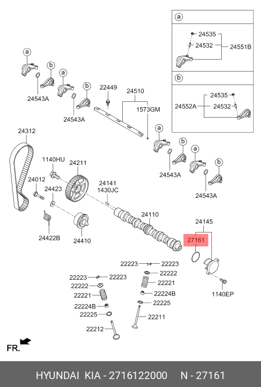 JOINT TORIQUE ARBRE A CAME REF 27161-22000